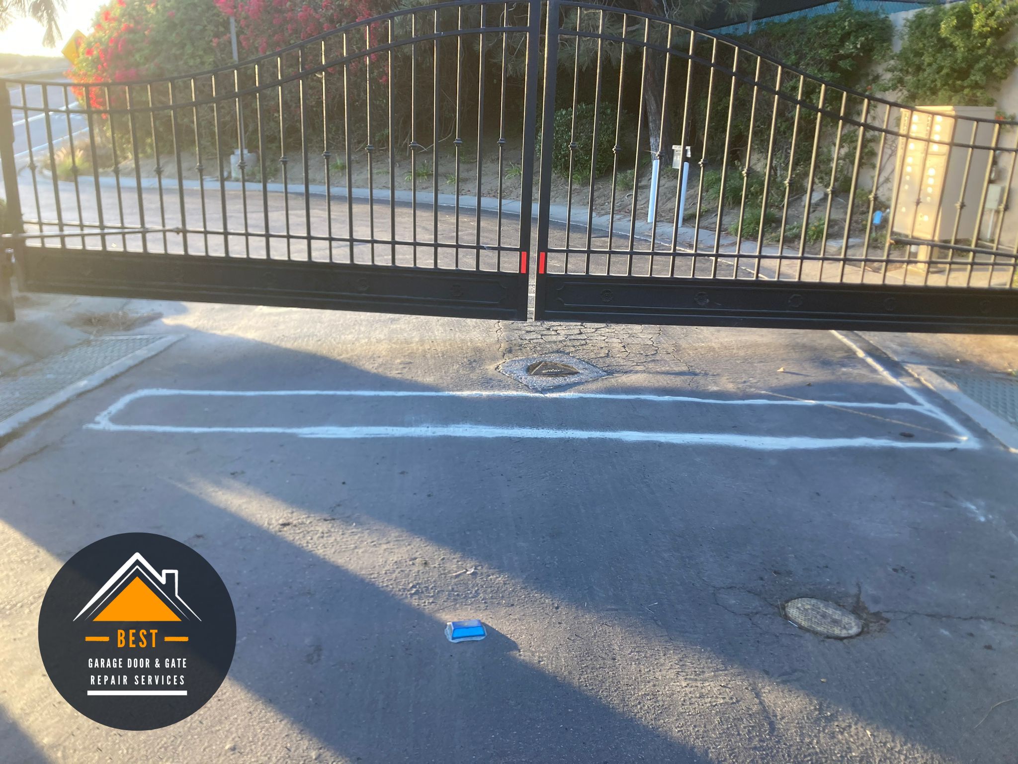 Bringing automatic gate system up to code to meet UL 325 universal codes. Replaced the DKS access control main board panel. Replaced exit and shadow loops with its loops detectors. Added new safety eyes sensors to ensure proper safety. Del Mar, CA 92014